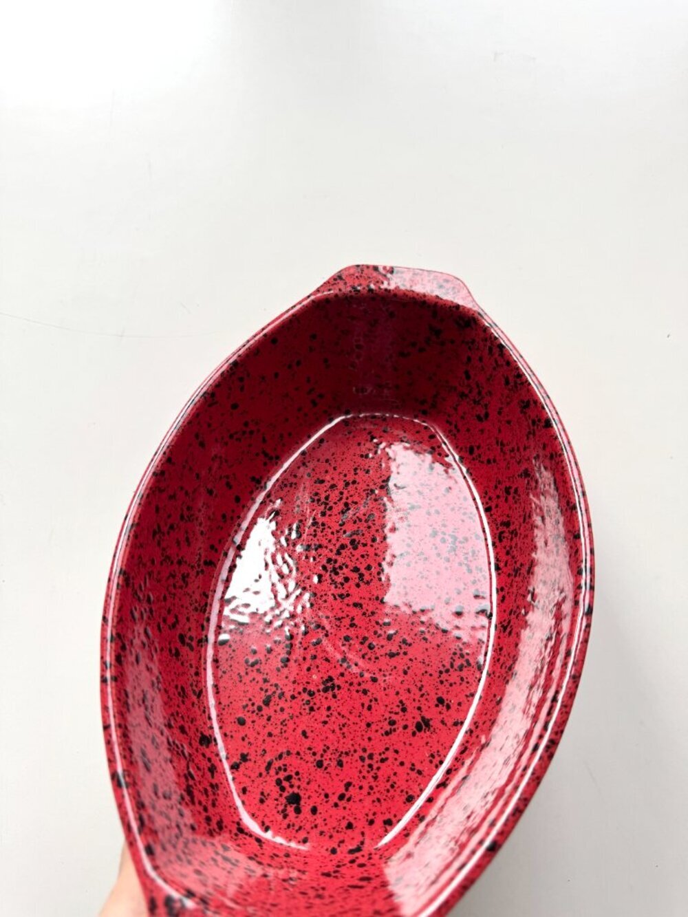 CERUTIL STONEWARE Red Blue Black Speckled Ceramic Au Gratin Casserole Dish - Picture 3 of 16
